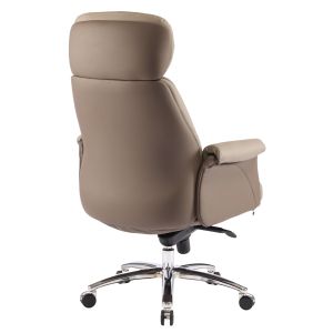 Офис стол Tomlin HM18358.02 бежово-кафява изкуствена кожа - хромирана основа 72X74X128ВСМ.
