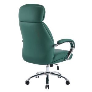 Офис стол Toren HM18357.07 зелена изкуствена кожа - хромирана основа 66X74X128ВСМ