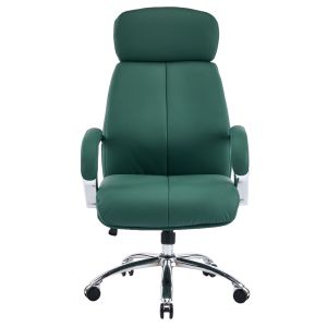 Офис стол Toren HM18357.07 зелена изкуствена кожа - хромирана основа 66X74X128ВСМ