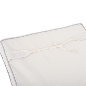 Beach lounger with cushion Korinos HM10793.60T, pine wood - textile, cream-colored cover, 79X204X80HCM.