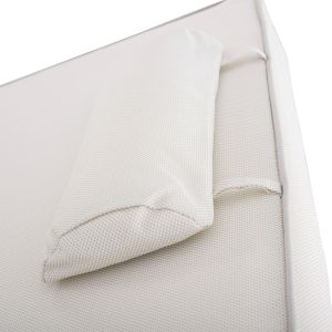Beach lounger with cushion Korinos HM10793.60T, pine wood - textile, cream-colored cover, 79X204X80HCM.