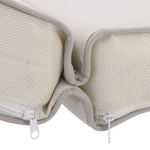 Beach lounger with cushion Korinos HM10793.60T, pine wood - textile, cream-colored cover, 79X204X80HCM.