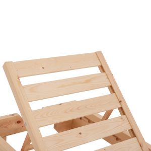 Beach lounger with cushion Korinos HM10793.60T, pine wood - textile, cream-colored cover, 79X204X80HCM.
