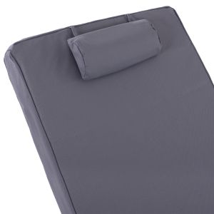 Beach lounger with cushion Korinos HM10796.30T, pine wood - textile, gray cover, 79X204X80ВСМ.