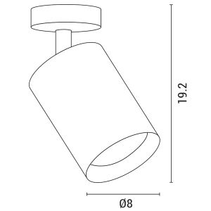 Ceiling light removable cylinder Led 18W 1530LM 4000K 170-265V white Plus Arte Illumina Rotondo