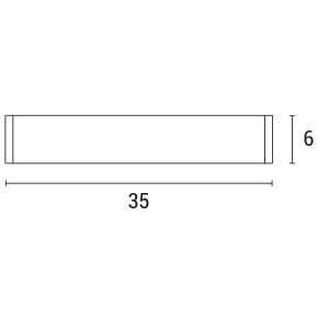 Полилей за баня алуминиево-пластмасов Led 8W 650LM 4000K 350X60X75MM IP44 сребърен материал Arte Illumina Iron