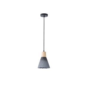 Полилей каучук дърво-бетон единична лампа 1XΕ27 Max 15W Ø160X1720MM черен Arte Illumina Gesso
