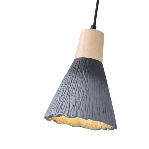 Полилей каучук дърво-бетон единична лампа 1XΕ27 Max 15W Ø160X1720MM черен Arte Illumina Gesso