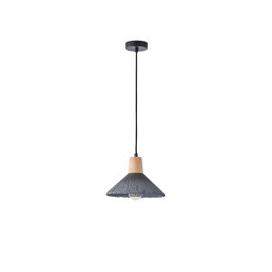 Полилей каучук дърво-бетон единична лампа 1XΕ27 Max 15W Ø250X1680MM черен Arte Illumina Gesso