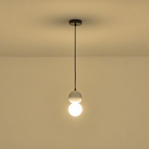 Полилей от бетон и стъкло, единична лампа, 1ΧG9 Max 7W Ø100X1710MM, бял, Arte Illumina Salpico