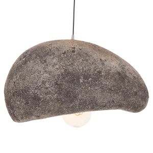 Полилей с камък, текстил Stoner (m) HM4418.04 сива-- 55X45X40ВСМ.