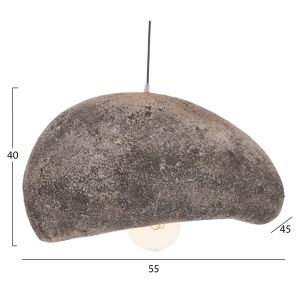 Полилей с камък, текстил Stoner (m) HM4418.04 сива-- 55X45X40ВСМ.