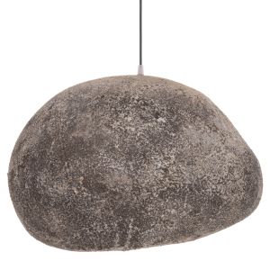 Полилей с камък, текстил Stoner (m) HM4418.04 сива-- 55X45X40ВСМ.