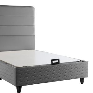Полу-двойно легло Linteda с място за съхранение, антрацит, кадифе, 120x200 см