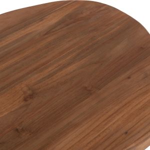 Side table Aida HM4692.01 fiber cement in black -- teak top 47X60X59 cm.
