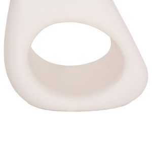 Side table Aida HM4692.02 fiber cement in white -- teak top 47X60X59 cm.