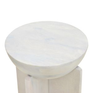 Side table Jenby solid mango wood white D40x50 cm