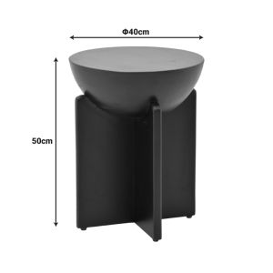 Side table Jenby solid mango wood white D40x50 cm