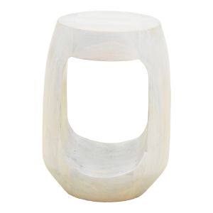 Lenora side table solid mango wood white D33x45cm