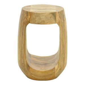 Lenora side table solid mango wood in natural color D33x45cm