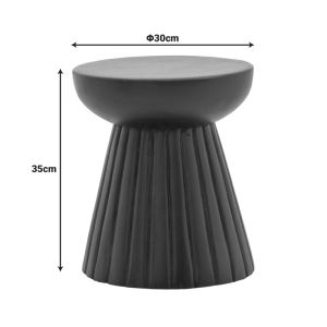 Side table Nemira solid mango wood, black, D30x35 cm
