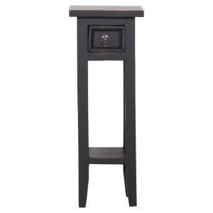 Помощна маса Ramu HM9484.02 махагоново дърво с чекмедже в черно 25X25X66.5 см.