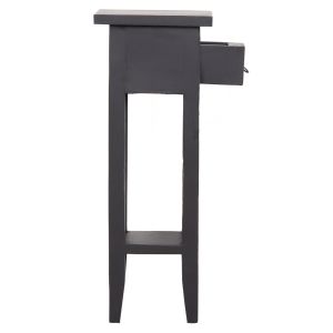 Помощна маса Ramu HM9484.02 махагоново дърво с чекмедже в черно 25X25X66.5 см.
