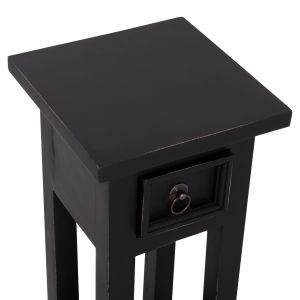 Помощна маса Ramu HM9484.02 махагоново дърво с чекмедже в черно 25X25X66.5 см.