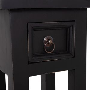 Помощна маса Ramu HM9484.02 махагоново дърво с чекмедже в черно 25X25X66.5 см.