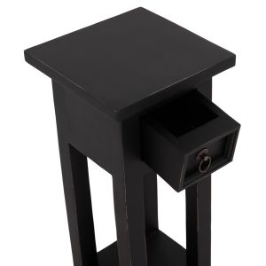 Помощна маса Ramu HM9484.02 махагоново дърво с чекмедже в черно 25X25X66.5 см.