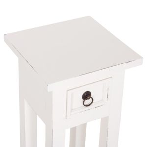 Помощна маса Ramu HM9484.03 махагоново дърво с чекмедже в бяло 25X25X66.5 см.