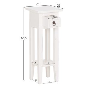 Помощна маса Ramu HM9484.03 махагоново дърво с чекмедже в бяло 25X25X66.5 см.