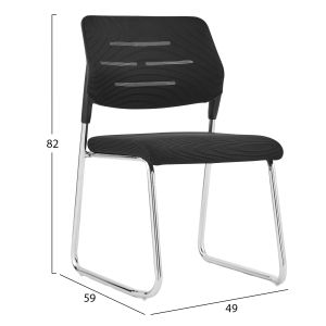 Посетителски стол Trabbel HM1211.01 черен мрежест плат - метални крака 48X50X82ВСМ.
