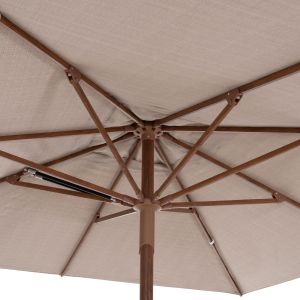Professional umbrella 3X3M Gladell HM6604.02 beige acrylic - thermally transferred aluminum