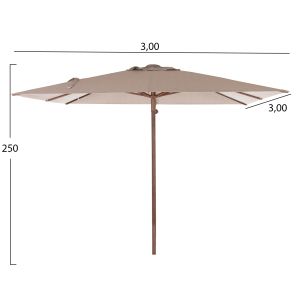 Professional umbrella 3X3M Gladell HM6604.02 beige acrylic - thermally transferred aluminum