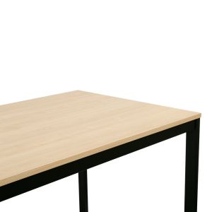 Разтегателна маса Extento в естествен цвят с черни метални крака 120-180x74x75см