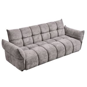 Разтегащ диван Melu HM3314.01 сив плат - седалка с пружини с джоб 240-250X90X85ВСМ.