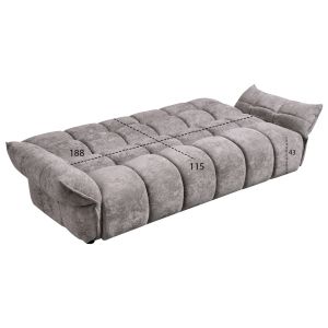 Разтегащ диван Melu HM3314.01 сив плат - седалка с пружини с джоб 240-250X90X85ВСМ.