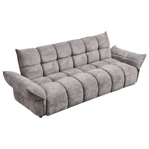 Разтегащ диван Melu HM3314.01 сив плат - седалка с пружини с джоб 240-250X90X85ВСМ.