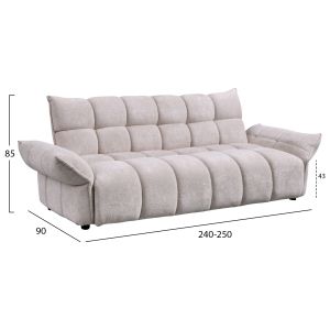 Разтегащ диван Melu HM3314.02 бежов плат - седалка с пружини с джоб 240-250X90X85ВСМ.
