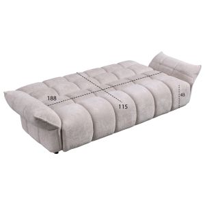 Разтегащ диван Melu HM3314.02 бежов плат - седалка с пружини с джоб 240-250X90X85ВСМ.