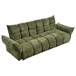 Разтегащ диван Melu HM3314.03 зелен плат - седалка с пружини с джоб 240-250X90X85ВСМ.
