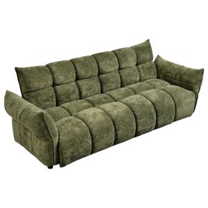 Разтегащ диван Melu HM3314.03 зелен плат - седалка с пружини с джоб 240-250X90X85ВСМ.