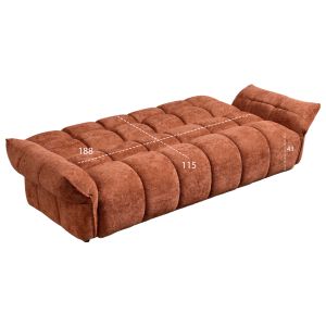 Разтегащ диван Melu HM3314.04 теракотов плат - седалка с джобни пружини 240-250X90X85ВСМ.