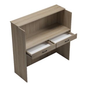 Рецепция Optima с LED осветление, цвят sonoma-antracit, 110x40x110 см