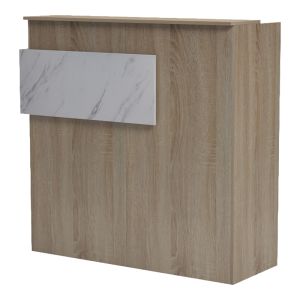 Рецепция Optima с LED осветление, цвят sonoma-white, marlbew look, 110x40x110 см