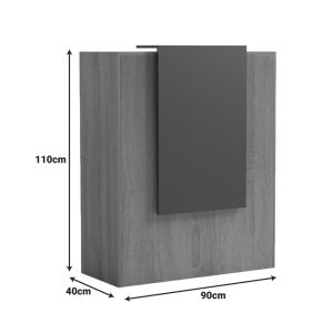 Рецепция Zowel с LED бяло - sonoma 90x40x110см