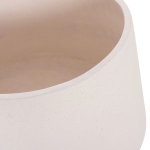 Flowerpot Quan HM4680.02M fiber cement in white - teak base Φ40X65HCM