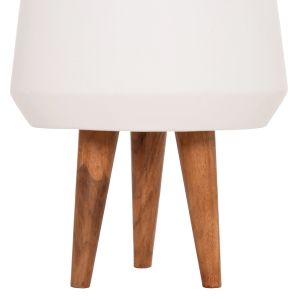 Flowerpot Quan HM4680.02M fiber cement in white - teak base Φ40X65HCM