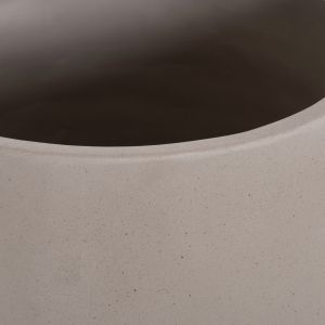 Quan HM4680.03L fiber cement gray flower pot - teak base Φ38X62HCM